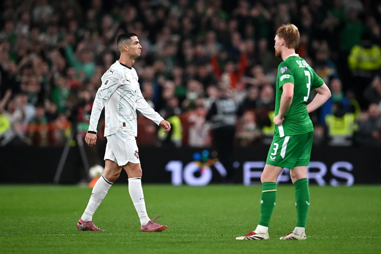 Cristiano Ronaldo shown red card in Portugal 0-2 loss to Ireland