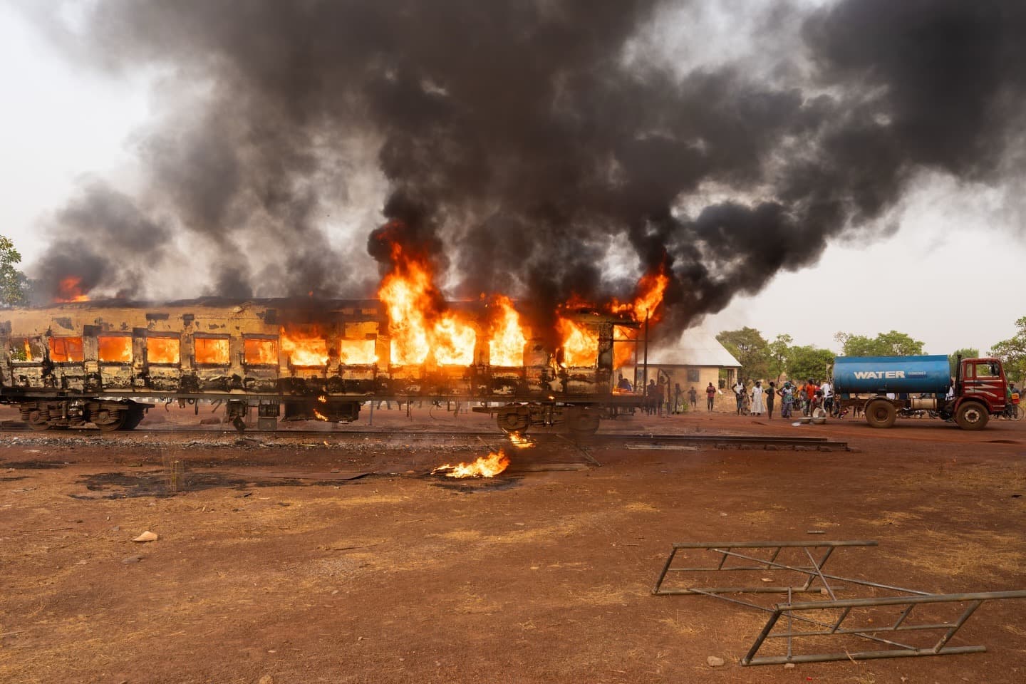 Fire destroys Ibrahim Mahama’s heritage train