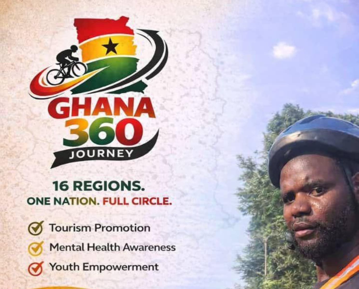 One Nation, Sixteen Regions, One Ride: Andrew Osei Bonsu’s Inspiring Cycling Journey Across Ghana